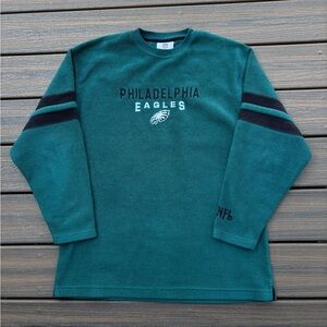 Vintage Philadelphia Eagles NFL Fleece Pullover Sweatshirt Green Mens L